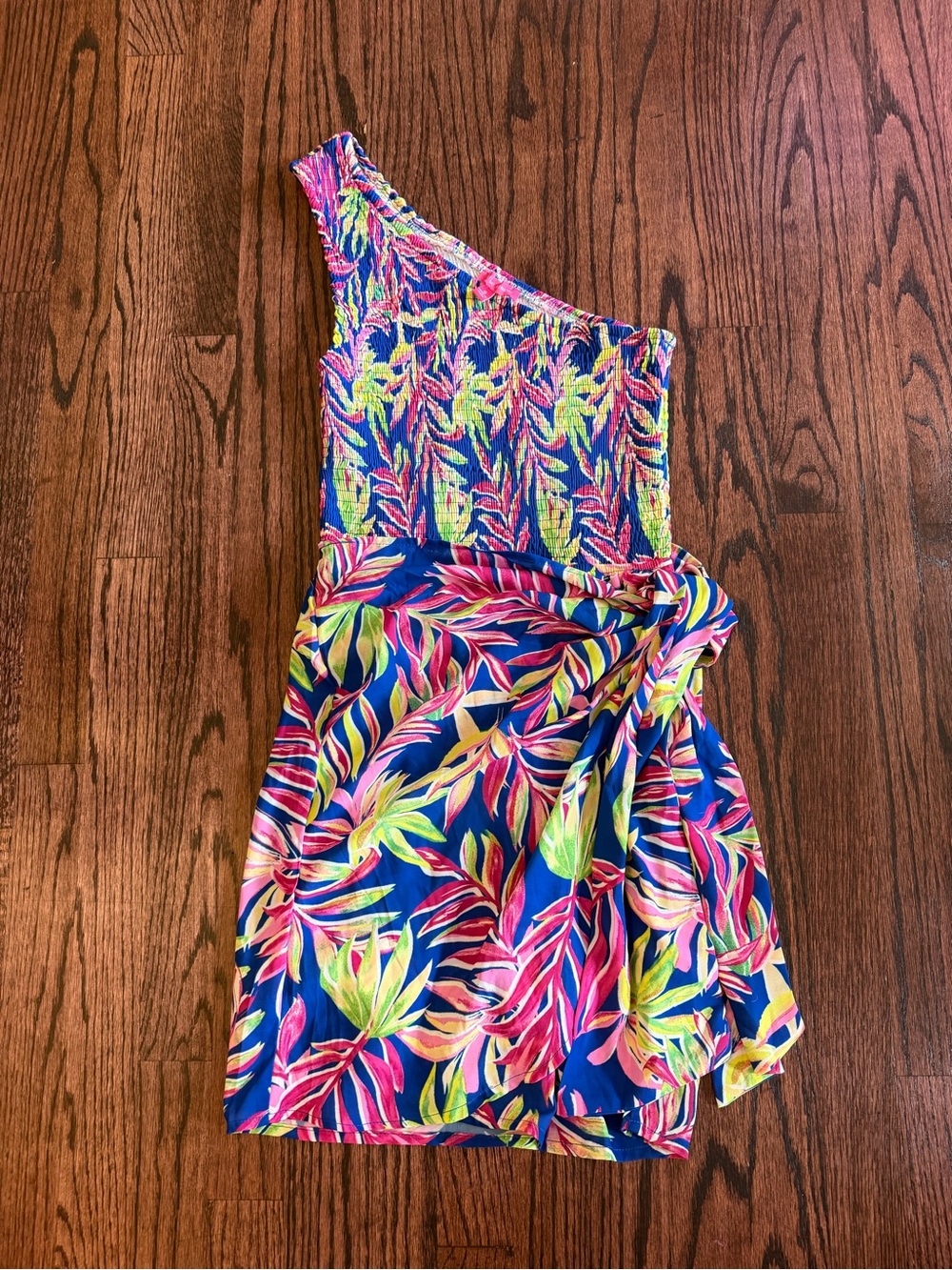 One-Shoulder Tropical Dress